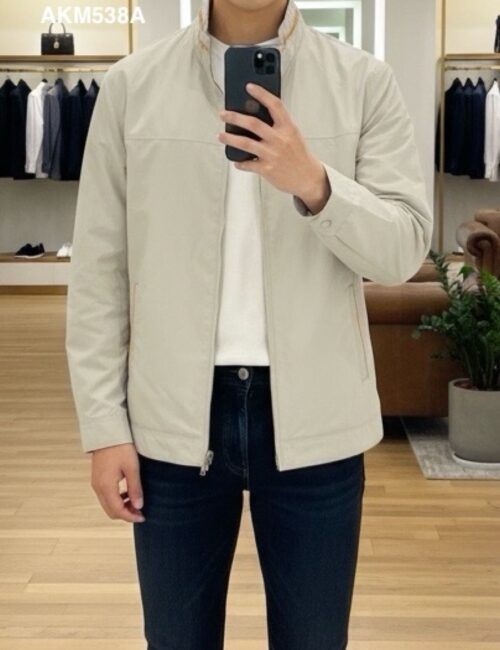 Áo khoác gió 2 lớp xuất Hàn màu be sz 100, 105, 110