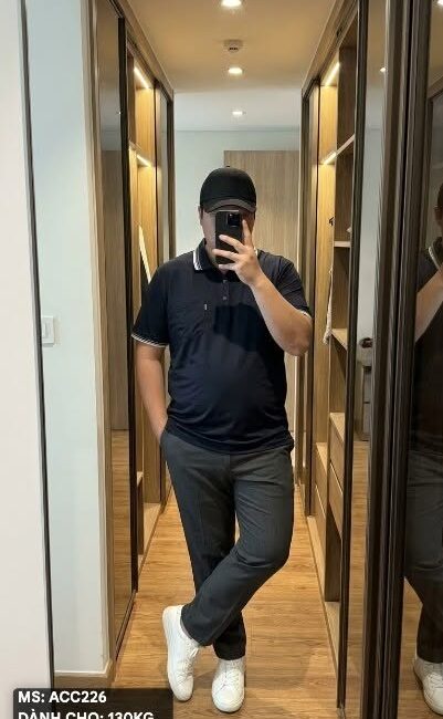 Alternative view of Áo polo nam xuất hàn xanh navy viền cổ ACC226