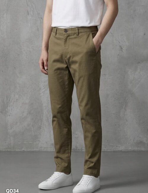 Quần kaki nam slimfit co giãn màu nâu rêu QD34S