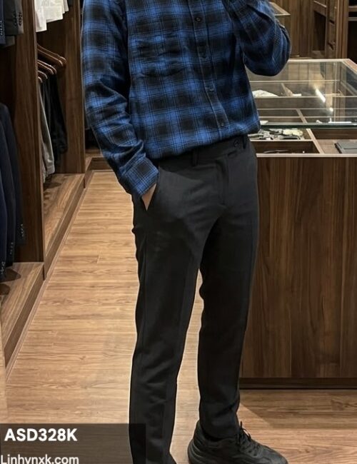 Sơ mi Uni flanel regular kẻ caro xanh 382K