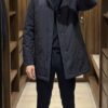 Áo măng tô chần bông xanh navy AKD299H sz 105