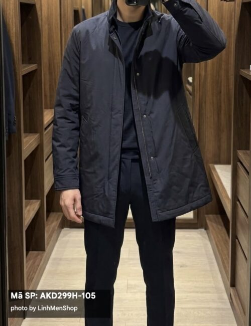 Áo măng tô chần bông xanh navy AKD299H sz 105
