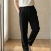 Quần nỉ nam ống suông màu đen
